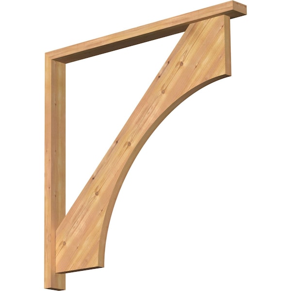 Ekena Millwork Westlake Block Smooth Bracket w/ Offset Brace, Western Red Cedar, 3 1/2"W x 40"D x 40"H BKT0402X40X40WTL05SWR - main